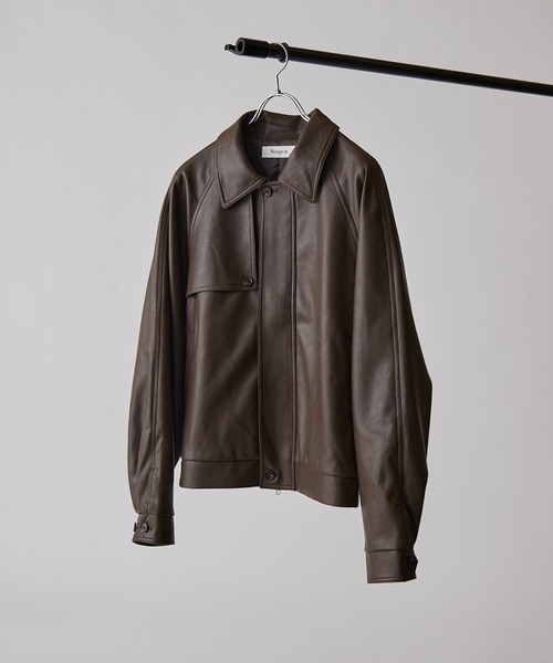 Louis W. A.P.C. 中綿入り ジップアップ 革ジャン Neucon】GUN FLAP ZIP LEATHER BLOUSON / ガンフラップZIPレザー