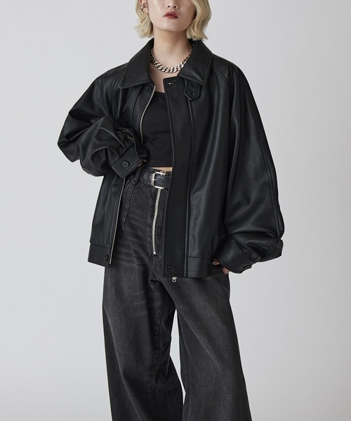 Lui's(ルイス)の「【Neucon】GUN FLAP ZIP LEATHER BLOUSON / ガンフラップZIPレザーブルゾン(ブルゾン・メンズ・ブラック/ダークブラウン・1/2)」の12枚目の写真