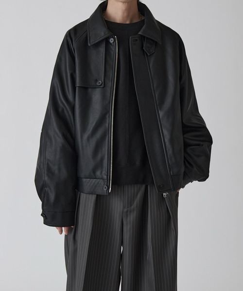 Neucon】GUN FLAP ZIP LEATHER BLOUSON / ガンフラップZIPレザー