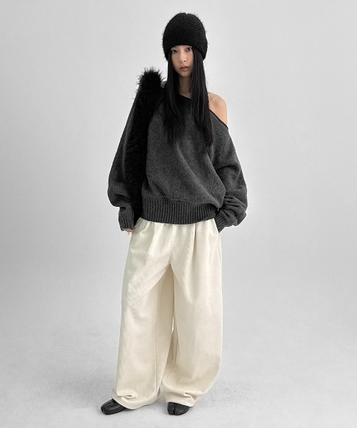 BLACKUP（ブラックアップ）の「[MADE] クジットコーデュミンク2WAYバンディングパンツ（その他パンツ・レディース・ブラック/クリーム・FREE）」の9枚目の写真
