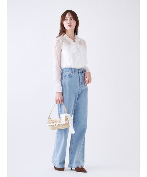 SNIDEL（スナイデル）の「バリエボウタイブラウス（シャツ/ブラウス・レディース・ホワイト/ライトブルー/アイボリー・F）」の8枚目の写真