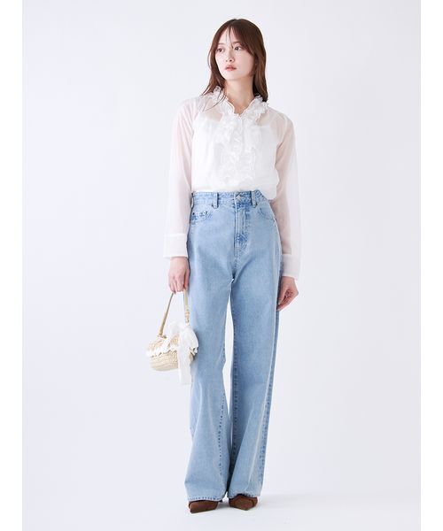 SNIDEL（スナイデル）の「バリエボウタイブラウス（シャツ/ブラウス・レディース・ホワイト/ライトブルー/アイボリー・F）」の9枚目の写真