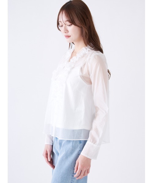 SNIDEL（スナイデル）の「バリエボウタイブラウス（シャツ/ブラウス・レディース・ホワイト/ライトブルー/アイボリー・F）」の6枚目の写真