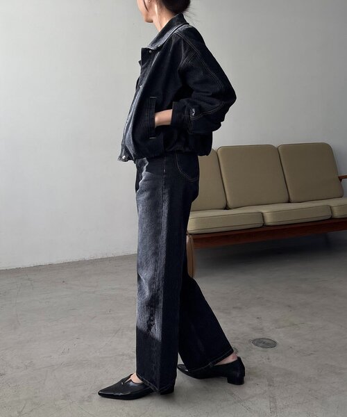 CAPRICIEUX LE'MAGE（カプリシューレマージュ）の「【サイズ展開あり/セットアップ対応】ラウンドデニムブルゾン（ブルゾン・レディース・ブラック/ブラウン/ブルー・36/38）」の22枚目の写真