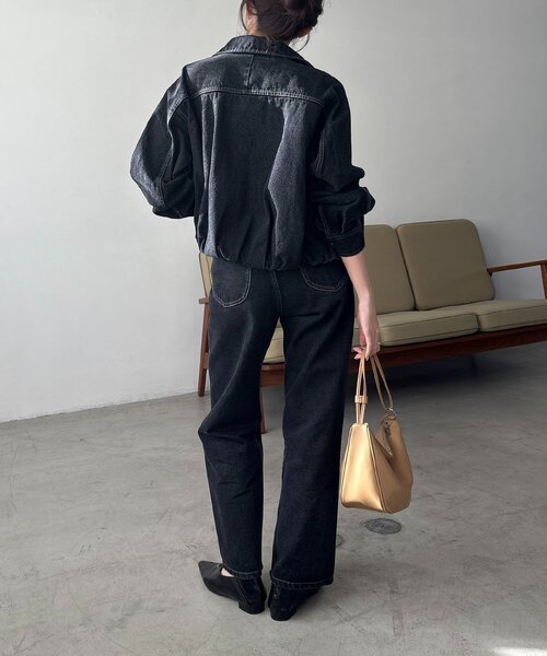 CAPRICIEUX LE'MAGE（カプリシューレマージュ）の「【サイズ展開あり/セットアップ対応】ラウンドデニムブルゾン（ブルゾン・レディース・ブラック/ブラウン/ブルー・36/38）」の6枚目の写真