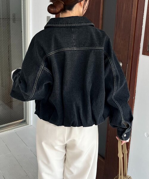 CAPRICIEUX LE'MAGE（カプリシューレマージュ）の「【サイズ展開あり/セットアップ対応】ラウンドデニムブルゾン（ブルゾン・レディース・ブラック/ブラウン/ブルー・36/38）」の14枚目の写真