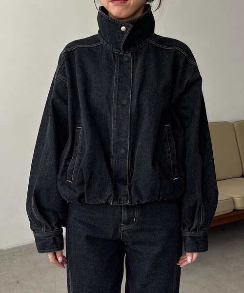 CAPRICIEUX LE'MAGE（カプリシューレマージュ）の「【サイズ展開あり/セットアップ対応】ラウンドデニムブルゾン（ブルゾン・レディース・ブラック/ブラウン/ブルー・36/38）」の15枚目の写真