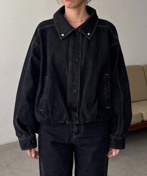 CAPRICIEUX LE'MAGE（カプリシューレマージュ）の「【サイズ展開あり/セットアップ対応】ラウンドデニムブルゾン（ブルゾン・レディース・ブラック/ブラウン/ブルー・36/38）」の16枚目の写真