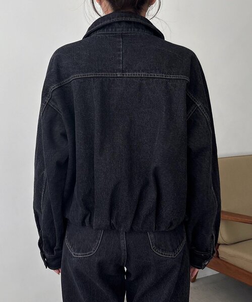 CAPRICIEUX LE'MAGE（カプリシューレマージュ）の「【サイズ展開あり/セットアップ対応】ラウンドデニムブルゾン（ブルゾン・レディース・ブラウン/ブルー/ブラック・38/36）」の4枚目の写真
