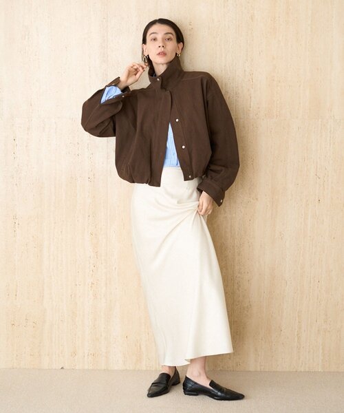 CAPRICIEUX LE'MAGE（カプリシューレマージュ）の「【サイズ展開あり/セットアップ対応】ラウンドデニムブルゾン（ブルゾン・レディース・ブラウン/ブルー/ブラック・38/36）」の9枚目の写真