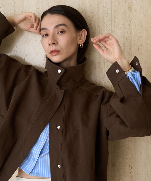 CAPRICIEUX LE'MAGE（カプリシューレマージュ）の「【サイズ展開あり/セットアップ対応】ラウンドデニムブルゾン（ブルゾン・レディース・ブラウン/ブルー/ブラック・38/36）」の10枚目の写真