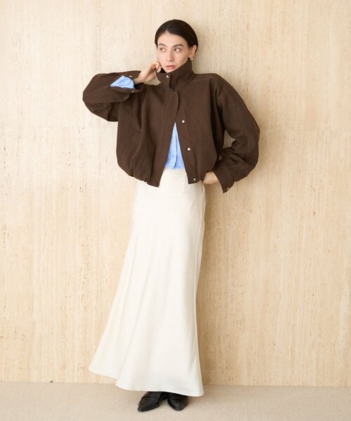 CAPRICIEUX LE'MAGE（カプリシューレマージュ）の「【サイズ展開あり/セットアップ対応】ラウンドデニムブルゾン（ブルゾン・レディース・ブラウン/ブルー/ブラック・38/36）」の11枚目の写真