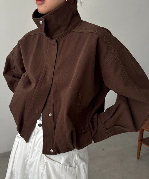 CAPRICIEUX LE'MAGE（カプリシューレマージュ）の「【サイズ展開あり/セットアップ対応】ラウンドデニムブルゾン（ブルゾン・レディース・ブラウン/ブルー/ブラック・38/36）」の15枚目の写真