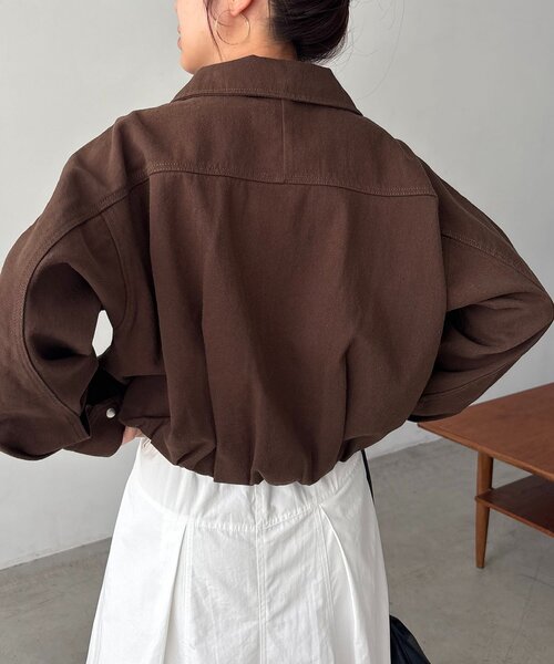 CAPRICIEUX LE'MAGE（カプリシューレマージュ）の「【サイズ展開あり/セットアップ対応】ラウンドデニムブルゾン（ブルゾン・レディース・ブラウン/ブルー/ブラック・38/36）」の21枚目の写真