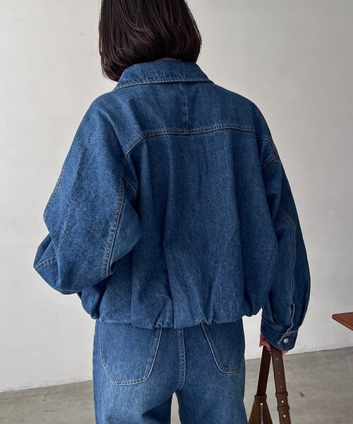 サイズ展開あり/セットアップ対応】ラウンドデニムブルゾン（ブルゾン