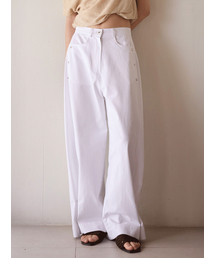 PEEP（ピープ）の「コンバーチブルスタッドワイド/カーブデニムパンツ_ピュアホワイト（デニムパンツ）」