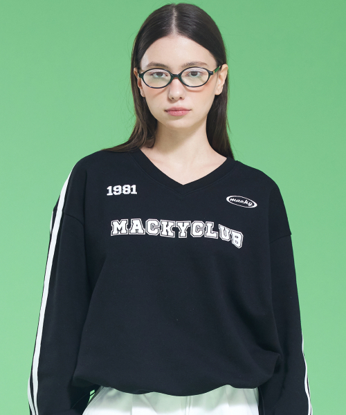MACKY(マッキー)の「マッキークラブ ストリングスウェットシャツ ブラック(スウェット・レディース・その他・FREE)」の1枚目の写真