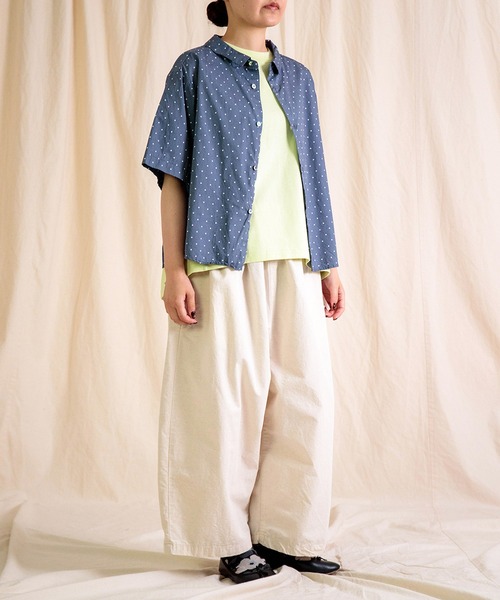 prit（プリット）の「[prit] 高密度ローンドットプリント 5分袖ショートシャツ（シャツ/ブラウス・レディース・グレー/ブラック/グリーン・FREE）」の22枚目の写真