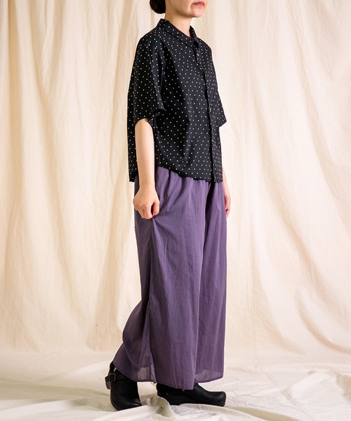 prit（プリット）の「[prit] 高密度ローンドットプリント 5分袖ショートシャツ（シャツ/ブラウス・レディース・グレー/ブラック/グリーン・FREE）」の14枚目の写真