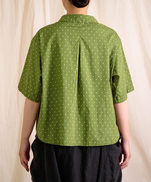 prit（プリット）の「[prit] 高密度ローンドットプリント 5分袖ショートシャツ（シャツ/ブラウス・レディース・グレー/ブラック/グリーン・FREE）」の5枚目の写真