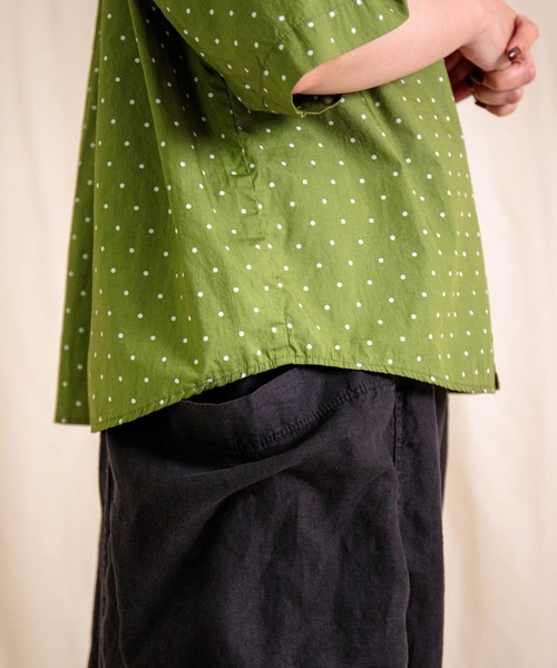 prit（プリット）の「[prit] 高密度ローンドットプリント 5分袖ショートシャツ（シャツ/ブラウス・レディース・グレー/ブラック/グリーン・FREE）」の7枚目の写真