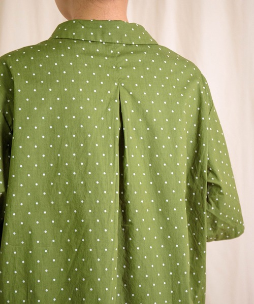 prit（プリット）の「[prit] 高密度ローンドットプリント 5分袖ショートシャツ（シャツ/ブラウス・レディース・グレー/ブラック/グリーン・FREE）」の8枚目の写真