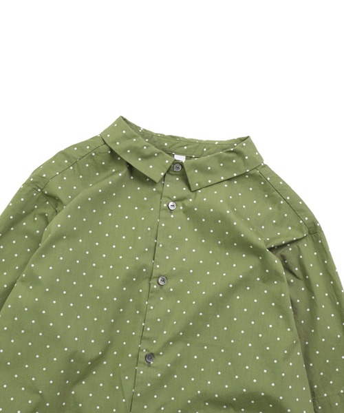 prit（プリット）の「[prit] 高密度ローンドットプリント 5分袖ショートシャツ（シャツ/ブラウス・レディース・グレー/ブラック/グリーン・FREE）」の9枚目の写真