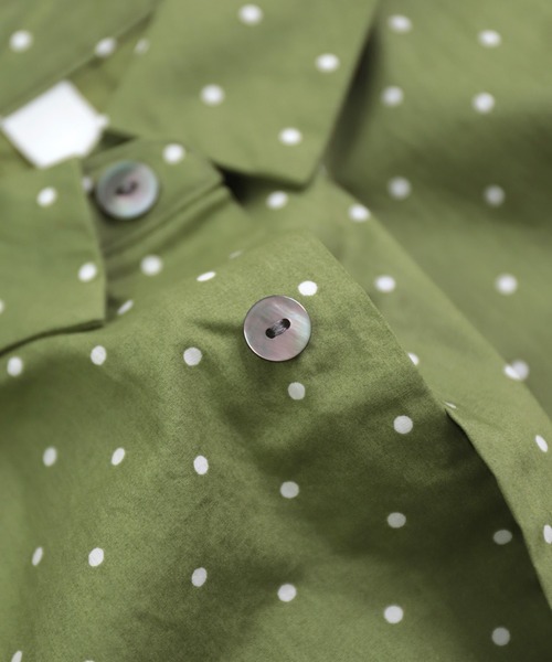 prit（プリット）の「[prit] 高密度ローンドットプリント 5分袖ショートシャツ（シャツ/ブラウス・レディース・グレー/ブラック/グリーン・FREE）」の4枚目の写真