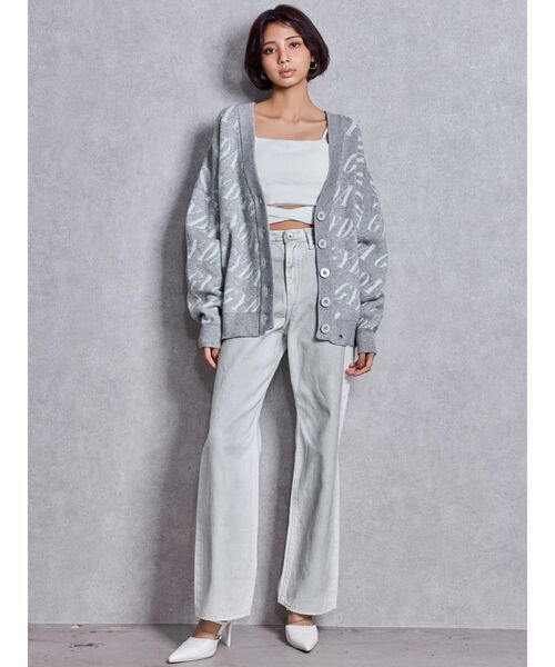 GYDA（ジェイダ）の「GYDA SLANT PATTERNニットカーディガン（カーディガン/ボレロ・レディース・ブラック/グレー/オフホワイト・FREE）」の18枚目の写真