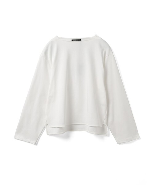 mizuiroind(ミズイロインド)の「mizuiro ind バスクシャツ(Tシャツ/カットソー・レディース・ベージュ/スモークピンク/ブラック/オフホワイト/グレー・FREE)」の1枚目の写真