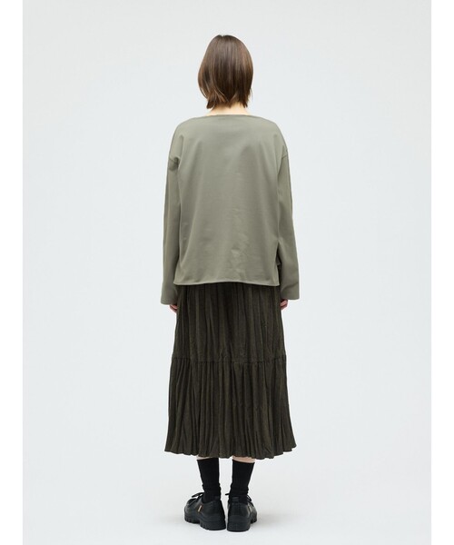mizuiroind(ミズイロインド)の「mizuiro ind バスクシャツ(Tシャツ/カットソー・レディース・ベージュ/スモークピンク/ブラック/オフホワイト/グレー・FREE)」の18枚目の写真