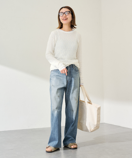 FRAMeWORK（フレームワーク）の「DENIM DELIGHT DAYS/デニムデライトデイズ セルウィッチデニムワイドジーンズ（デニムパンツ・レディース・ブルー系その他・30/28/26）」の2枚目の写真