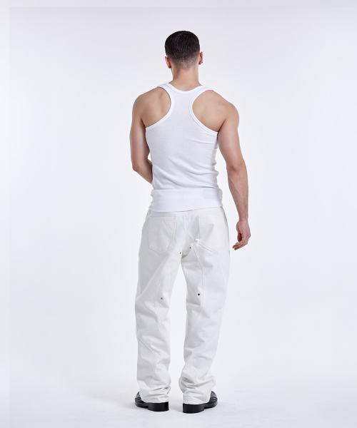 51%(フィフティーワンパーセント)の「Basic curve sleeveless - White(Tシャツ/カットソー・メンズ・その他・L/M)」の2枚目の写真