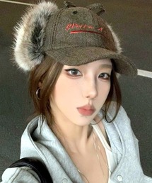 FRP（エフアールピー）の「ロゴ刺繍ベースボールキャップ/ファー帽子 フライトキャップ（キャップ）」