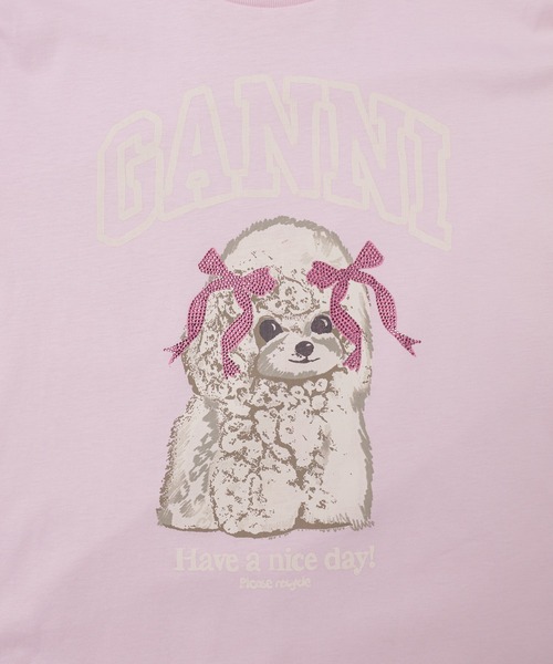 GANNI(ガニー)の「Basic cotton Jersey T-shirt(Tシャツ/カットソー・レディース・ピンク系その他・M/S/XS)」の3枚目の写真