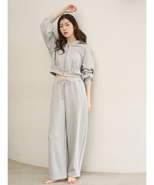 SNIDEL HOME(スナイデルホーム)の「ボンディングスウェットパンツ(ルームウェア/パジャマ・レディース・モカ/ピンク/グレー/アイボリー・F)」の9枚目の写真