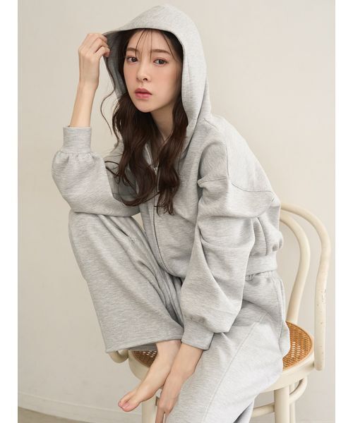 SNIDEL HOME(スナイデルホーム)の「ボンディングスウェットパンツ(ルームウェア/パジャマ・レディース・モカ/ピンク/グレー/アイボリー・F)」の14枚目の写真