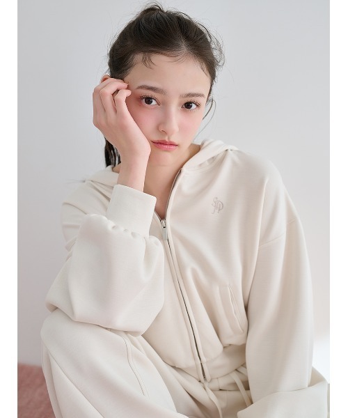 SNIDEL HOME(スナイデルホーム)の「ボンディングスウェットパンツ(ルームウェア/パジャマ・レディース・モカ/ピンク/グレー/アイボリー・F)」の6枚目の写真