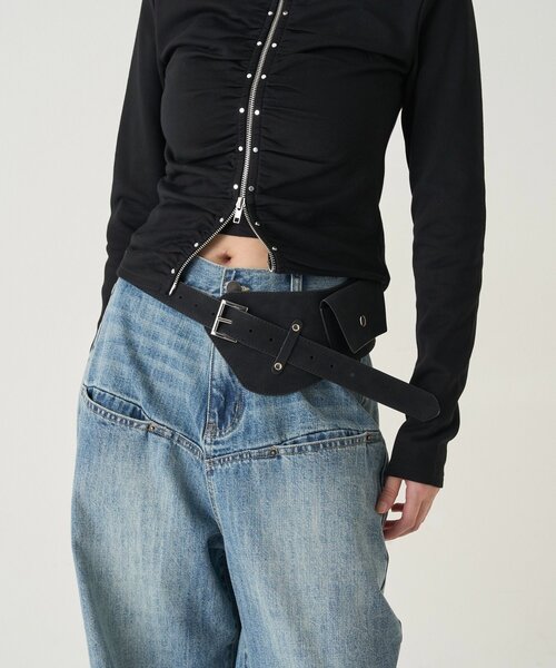 WHO'S WHO gallery（フーズフーギャラリー）の「カバーウエストベルト（ベルト・レディース・ブラック/ベージュ・FREE）」の4枚目の写真