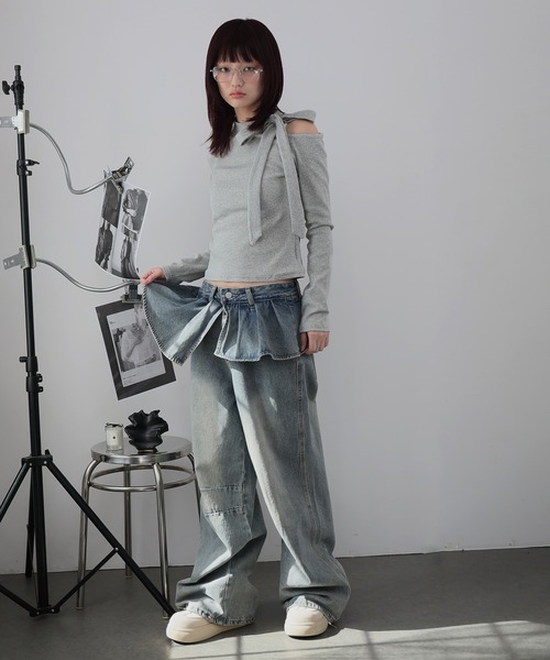 Ulysses(ユリシス)の「ワンショルダーリボンカットソー(Tシャツ/カットソー・レディース・ホワイト/ブラック/グレー・M/S)」の19枚目の写真