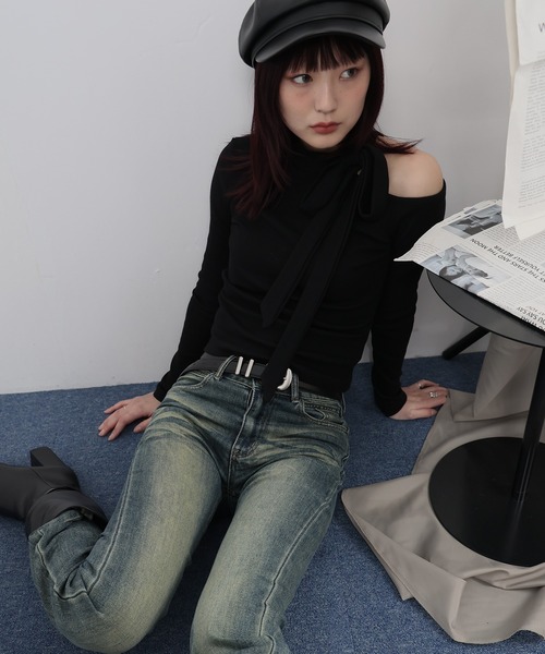 Ulysses(ユリシス)の「ワンショルダーリボンカットソー(Tシャツ/カットソー・レディース・ホワイト/ブラック/グレー・M/S)」の21枚目の写真