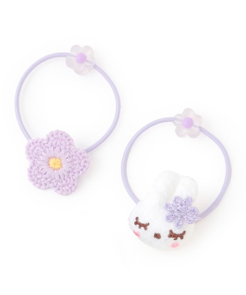 KP DECO（ケーピーデコ）の「mimiちゃん・花 ヘアポニー（ヘアゴム・キッズ・ラベンダー/ピンク・FREE）」の2枚目の写真