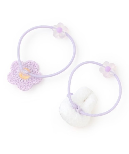 KP DECO（ケーピーデコ）の「mimiちゃん・花 ヘアポニー（ヘアゴム・キッズ・ラベンダー/ピンク・FREE）」の3枚目の写真