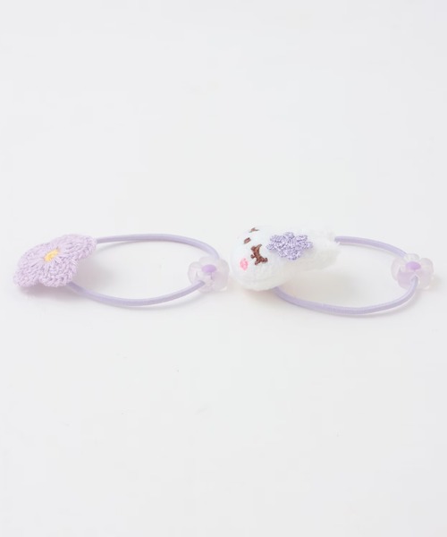 KP DECO（ケーピーデコ）の「mimiちゃん・花 ヘアポニー（ヘアゴム・キッズ・ラベンダー/ピンク・FREE）」の4枚目の写真