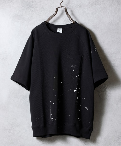 NUMBER (N)INE（ナンバーナイン）の「HAND PAINTED FIRM COTTON RAGLAN SHORT SLEEVE POCKET SWEATSHIRT / ハンドペイント ファーム コットン ラグラン ショートスリーブ ポケット クルーネック スウェット（スウェット・メンズ・グレー系その他2/ブラック/ブラック系2/グレー・M/L/XL）」の2枚目の写真