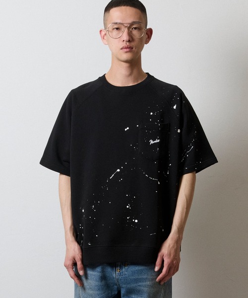 NUMBER (N)INE(ナンバーナイン)の「HAND PAINTED FIRM COTTON LIGHT SHORT PILE RAGLAN SHORT SLEEVE POCKET SWEATSHIRT / ハンドペイント ファーム コットン ライト ミニ裏毛 ラグラン ショートスリーブ ポケット クルーネック スウェット(スウェット・メンズ・グレー系その他2/ブラック/ブラック系2/グレー/ブラック系4/ブラック系3・M/L/XL)」の4枚目の写真