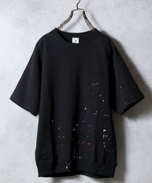 NUMBER (N)INE | HAND PAINTED FIRM COTTON RAGLAN SHORT SLEEVE POCKET SWEATSHIRT / ハンドペイント ファーム コットン ラグラン ショートスリーブ ポケット クルーネック スウェット(スウェット)