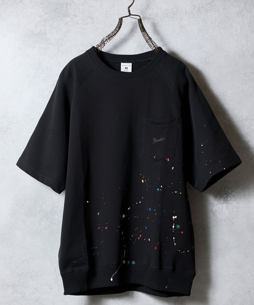 NUMBER (N)INE（ナンバーナイン）の「HAND PAINTED FIRM COTTON RAGLAN SHORT SLEEVE POCKET SWEATSHIRT / ハンドペイント ファーム コットン ラグラン ショートスリーブ ポケット クルーネック スウェット（スウェット・メンズ・グレー系その他2/ブラック/ブラック系2/グレー・M/L/XL）」の5枚目の写真