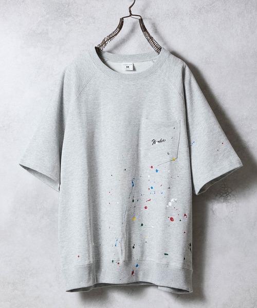 NUMBER (N)INE（ナンバーナイン）の「HAND PAINTED FIRM COTTON RAGLAN SHORT SLEEVE POCKET SWEATSHIRT / ハンドペイント ファーム コットン ラグラン ショートスリーブ ポケット クルーネック スウェット（スウェット・メンズ・グレー系その他2/ブラック/ブラック系2/グレー・M/L/XL）」の11枚目の写真