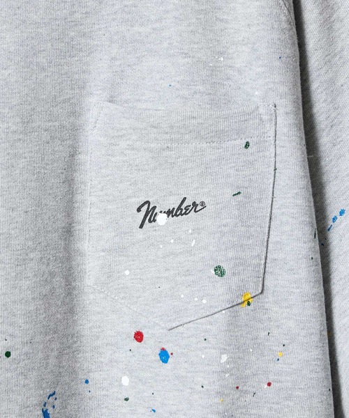 NUMBER (N)INE（ナンバーナイン）の「HAND PAINTED FIRM COTTON RAGLAN SHORT SLEEVE POCKET SWEATSHIRT / ハンドペイント ファーム コットン ラグラン ショートスリーブ ポケット クルーネック スウェット（スウェット・メンズ・グレー系その他2/ブラック/ブラック系2/グレー・M/L/XL）」の13枚目の写真